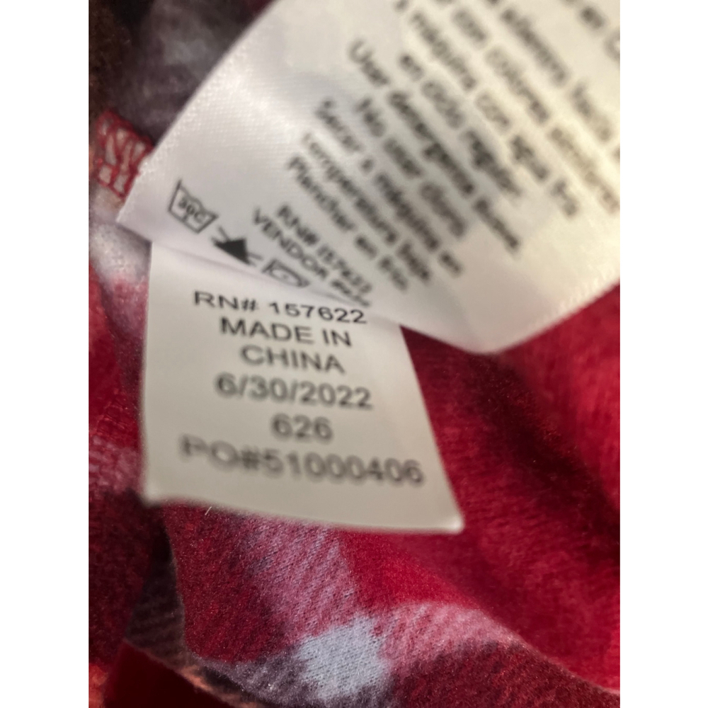 Eddie Bauer Dark Berry Red Plaid Lightweight Fleece 1/4 Zip Size M NEW - Picture 3 of 11